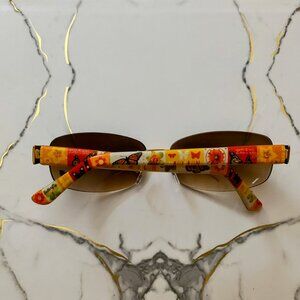 PAPILLON FRAMELESS BUTTERFLY SUNGLASSES ORANGESCAPE/ BROWN